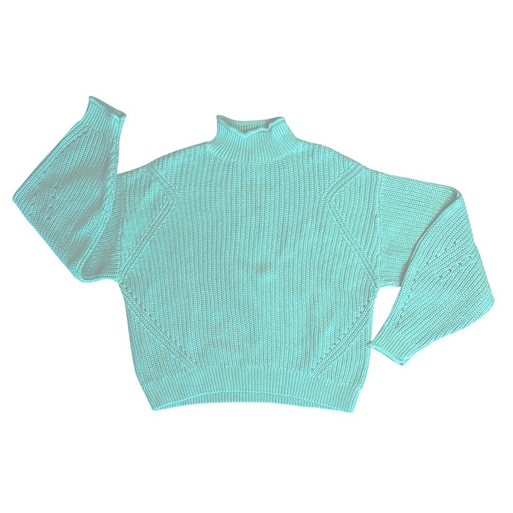 NWT ABOUND Women's Teal Blue Green Mockneck Sweater